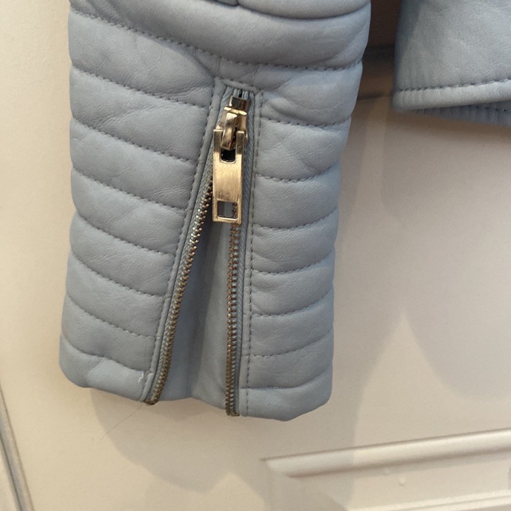 Blue Leather Jacket - Picture 4 of 6